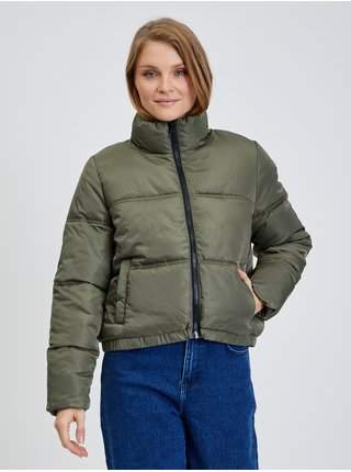 Khaki prošívaná zimní bunda Noisy May Anni outdoorové bundy