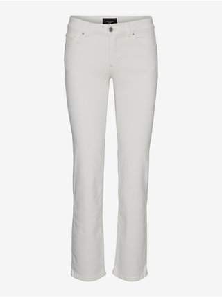 Krémové dámské straight fit džíny VERO MODA Daf