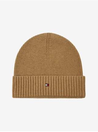 Khaki pánská žebrovaná zimní čepice Tommy Hilfiger