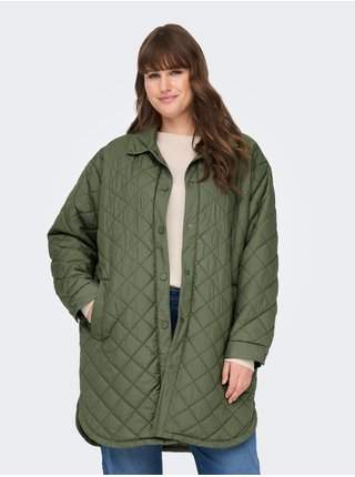 Khaki dámský prošívaný lehký kabát ONLY CARMAKOMA New Tanzia