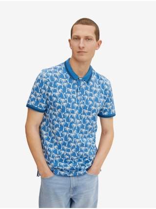 Modré pánské vzorované polo tričko Tom Tailor