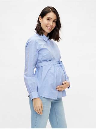 Modrá pruhovaná těhotenská košile Mama.licious Leticia
