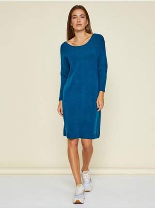 Modré dámské svetrové žebrované šaty ZOOT.lab Coryn