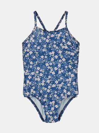 Modré holčičí květované jednodílné plavky name it Felisia výprodej