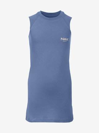 Modré holčičí letní šaty s potiskem na zádech NAX Goledo