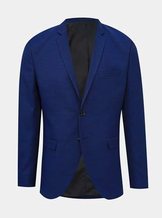 Modré oblekové sako s příměsí vlny Jack & Jones Solaris