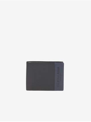 Modro-černá pánská kožená peněženka U.S. Polo Assn.