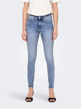 Modré dámské skinny fit džíny s vyšisovaným efektem ONLY Blush