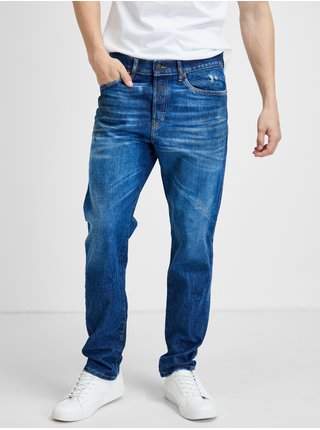 Modré pánské straight fit džíny s vyšisovaným efektem Diesel Fining akce