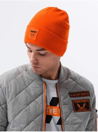 Oranžová pánská čepice Ombre Clothing