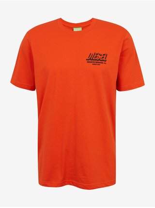 Oranžové pánské tričko Diesel Just nejlevnější