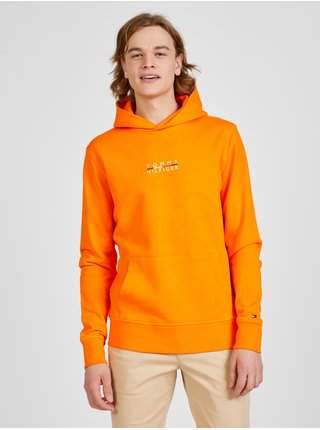 Oranžová pánská mikina s kapucí Tommy Hilfiger