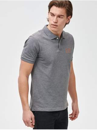 Šedé pánské polo tričko GAP Logo pique VÝPRODEJ