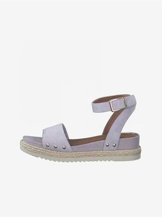 Světle fialové dámské kožené sandály Tamaris