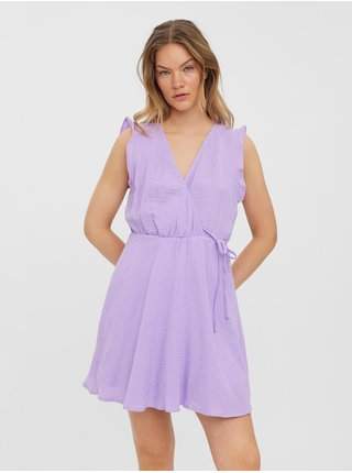 Světle fialové zavinovací šaty VERO MODA Natali šaty na léto