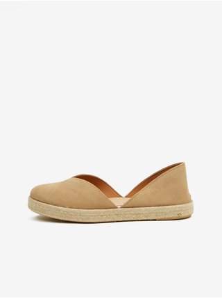 Světle hnědé dámské semišové espadrilky OJJU
