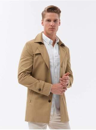 Světle hnědý pánský kabát Ombre Clothing