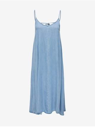 Světle modré dámské džínové midi šaty ONLY Laia