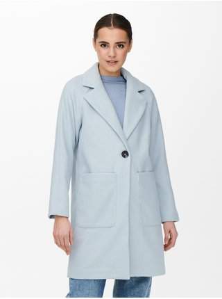 Světle modrý dámský kabát ONLY Victoria SLEVA