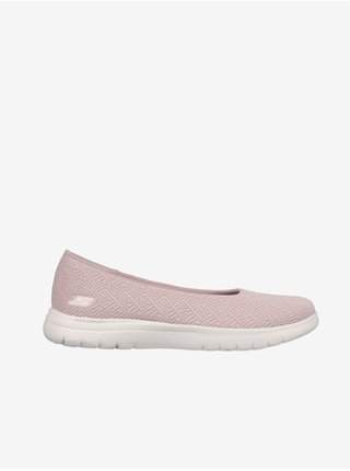 Světle růžové dámské slip on tenisky Skechers