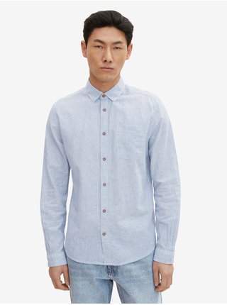 Světle modrá pánská pruhovaná košile Tom Tailor výprodej
