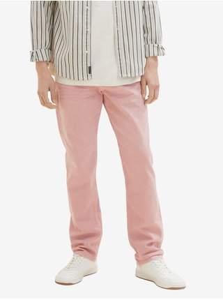 Světle růžové pánské straight fit džíny Tom Tailor akce