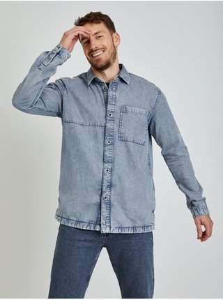 Světle šedá pánská džínová košile Tom Tailor Denim