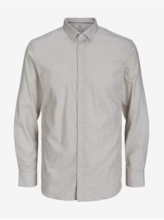Světle šedá pánská vzorovaná košile Jack & Jones Scandic