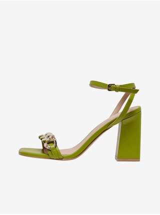 Světle zelené dámské sandály na podpatku ONLY Alyx