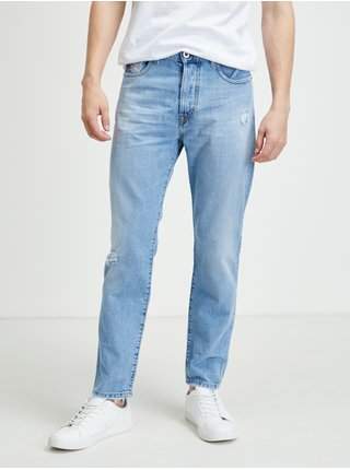 Světle modré pánské slim fit džíny s potrhaným efektem Diesel Mharky