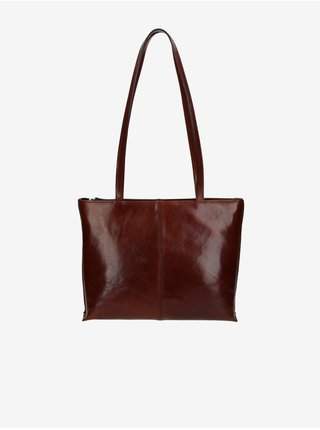 Tmavě hnědá dámská kožená kabelka ELEGA Melanie
