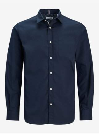 Tmavě modrá pánská košile Jack & Jones Plain