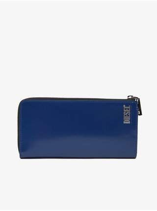 Tmavě modrá pánská kožená peněženka Diesel výprodej