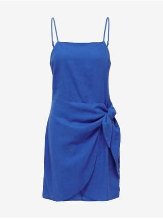 Tmavě modré dámské lněné šaty ONLY Caro nejlevnější