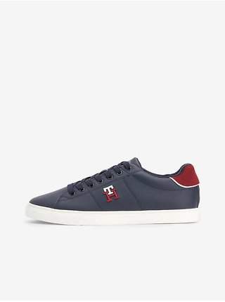 Tmavě modré pánské kožené tenisky Tommy Jeans