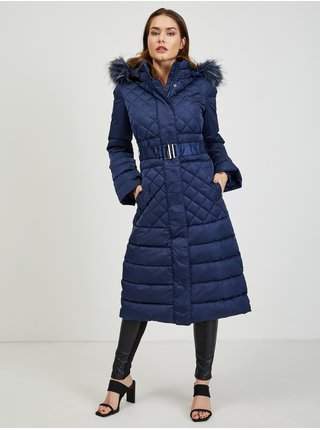 Tmavě modrý dámský péřový kabát Guess Marlene