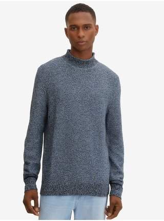 Tmavě modrý pánský žíhaný svetr Tom Tailor pánské pulovry