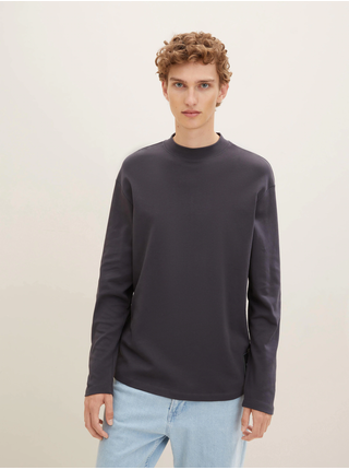 Tmavě šedé pánské basic tričko Tom Tailor Denim