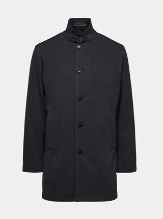 Tmavě šedý kabát Selected Homme-Melange levně