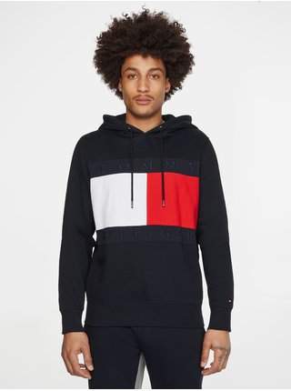 Tmavě modrá pánská mikina s kapucí Tommy Hilfiger SLEVA