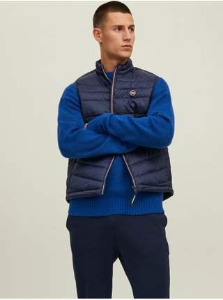 Tmavě modrá pánská prošívaná vesta Jack & Jones Hero