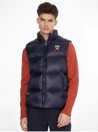 Tmavě modrá pánská prošívaná vesta Tommy Hilfiger