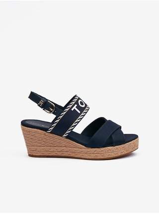 Tmavě modré dámské sandály na klínku Tommy Hilfiger