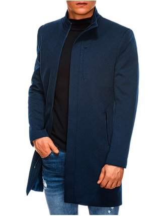 Tmavě modrý pánský jarní kabát Ombre Clothing C430