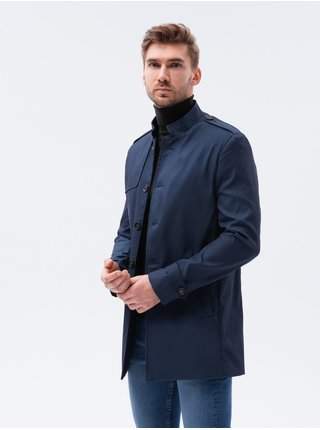 Tmavě modrý pánský přechodný kabát Ombre Clothing C269