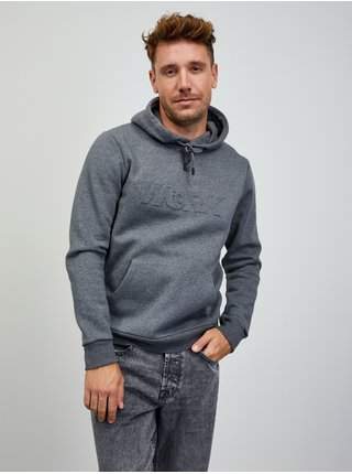 Tmavě šedá pánská žíhaná mikina s kapucí ZOOT.lab Jaxon
