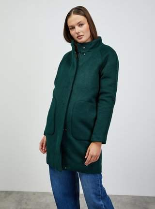 Tmavě zelený dámský kabát s příměsí vlny ZOOT.lab Tiffy