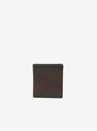 Tmavě hnědá pánská kožená peněženka U.S. Polo Assn. Union Vert