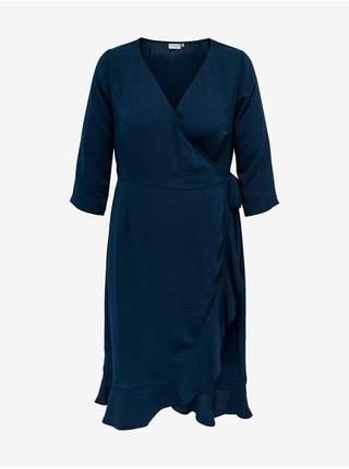 Tmavě modré dámské zavinovací šaty ONLY CARMAKOMA New Livia