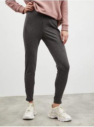 Tmavě šedé dámské žíhané slim fit legíny na zip ZOOT.lab Calista AKCE